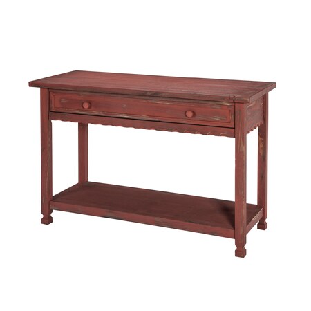 Alaterre Furniture Country Cottage Media/Console Table, Red Antique Finish ACCA14RA
